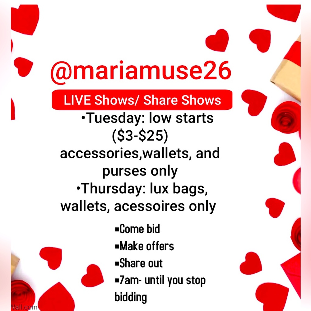 My new live show days please look at it Tuesday and Thursdays 7 AM